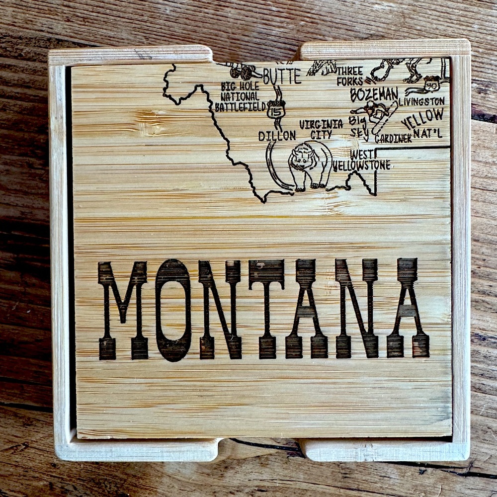 MONTANA STATE BAMBOO Coasters
